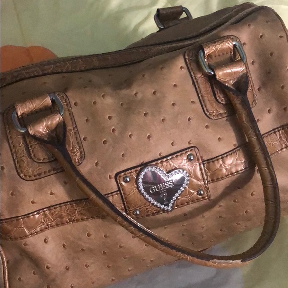 GUESS Beige Burnley Box Satchel - Picture 6 of 8